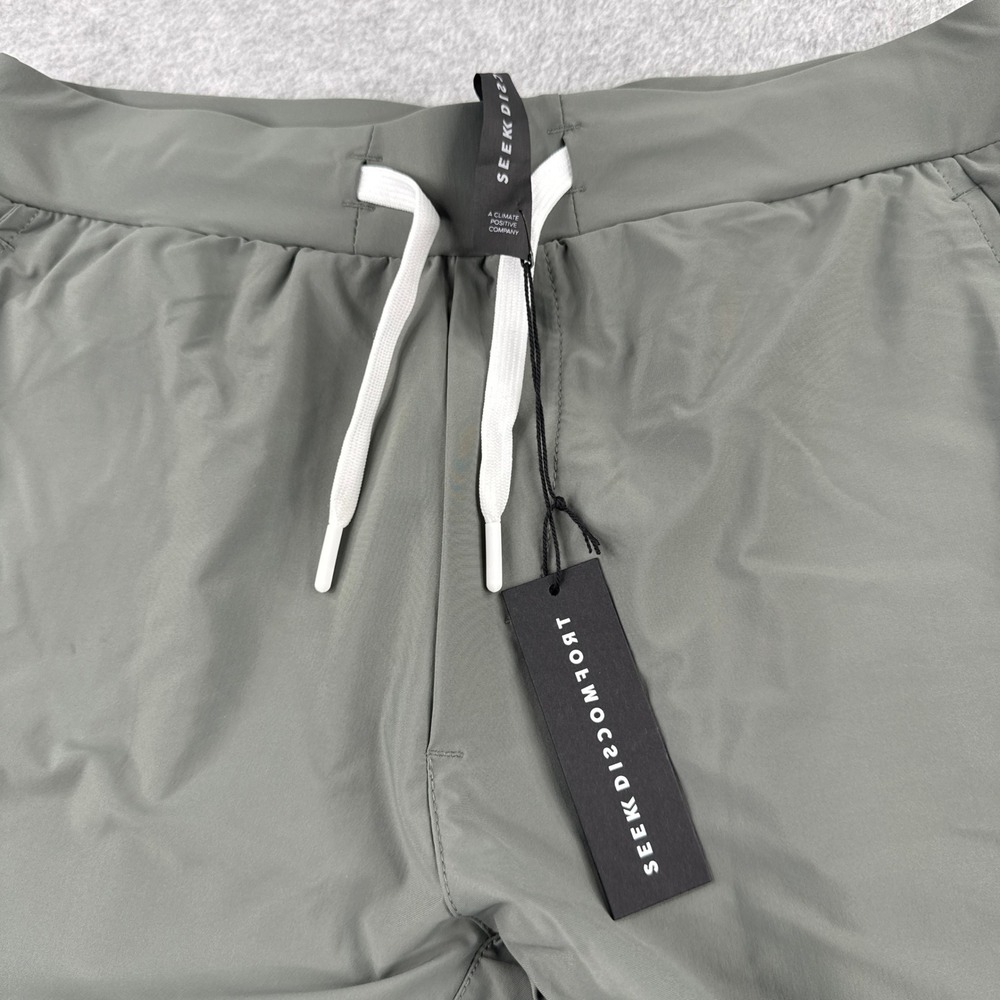 Seek Discomfort Shorts Mens Large Olive Green Drawstring Lined Active NWT - Picture 3 of 10